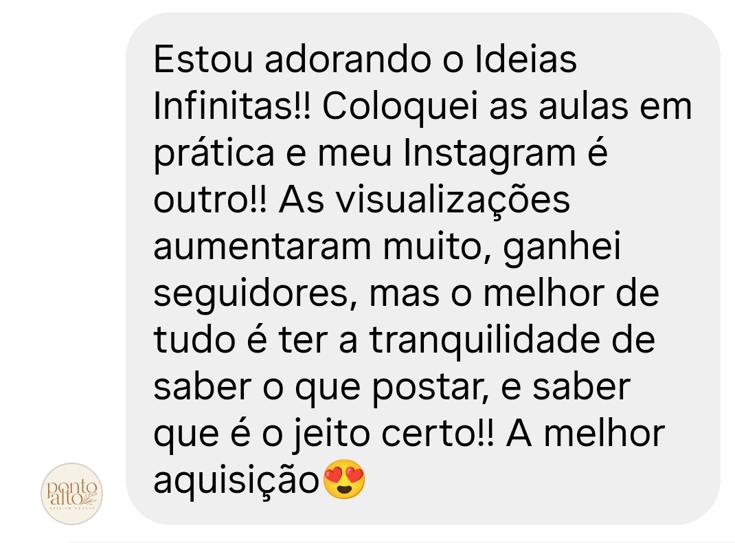 Mensagem da Ponto Alto sobre saber o que postar
